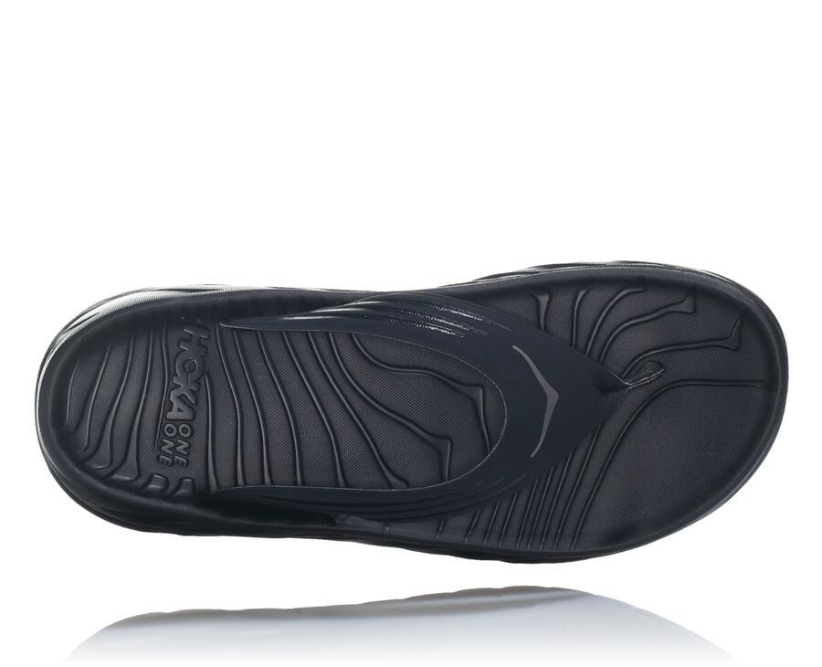 Hoka Australia One One ORA Recovery Flip - Mens Sandals Black - AWMNB-3612